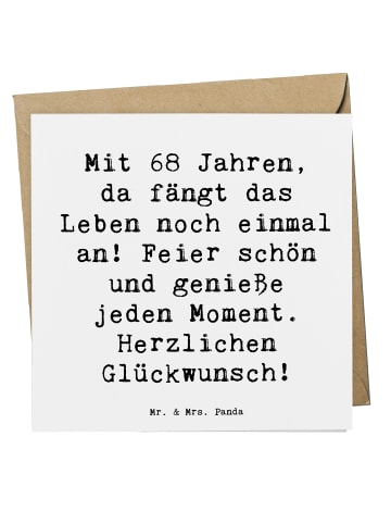 Mr. & Mrs. Panda Deluxe Karte Spruch 68. Geburtstag Freude mit S... in Weiß