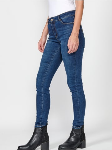KOROSHI LANGE JEANS SCHMALE HOSE in blau