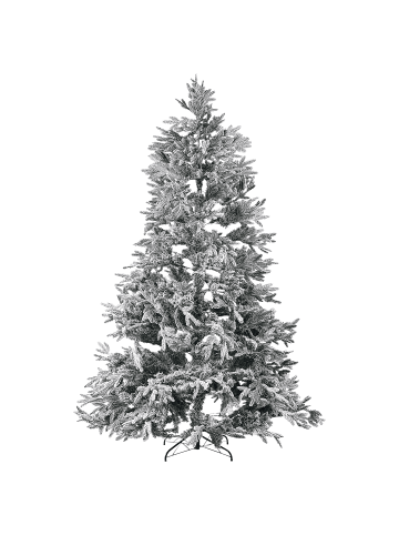 Beliani 2-tlg Weihnachtsbaum BASSIE in Weiß/Grün