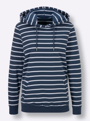 WITT WEIDEN Sweatshirt in dunkelblau-weiß-gestreift