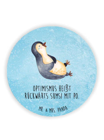 Mr. & Mrs. Panda Kühlschrankmagnet Pinguin Lachen mit Spruch in Eisblau