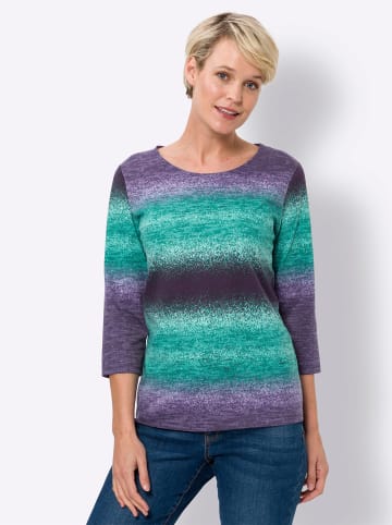 Sieh an! 3/4-Arm-Shirt in blaugrün-feige-bedruckt