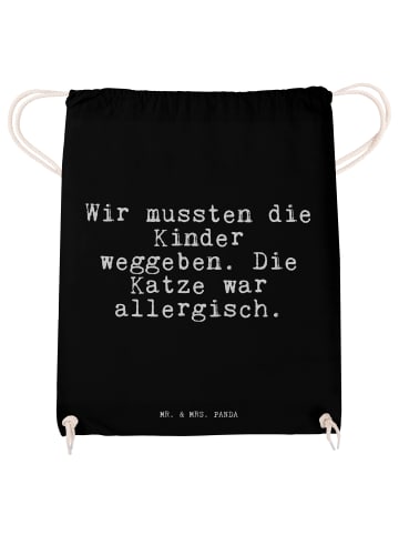Mr. & Mrs. Panda Turnbeutel Wir mussten die Kinder... mit Spruch in Schwarz