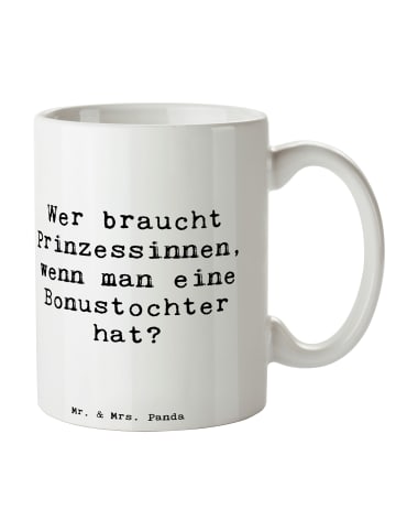Mr. & Mrs. Panda Tasse Bonustochter mit Spruch in Weiß