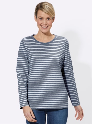 WITT WEIDEN Langarmshirt in jeansblau-gestreift