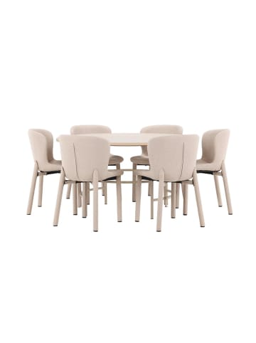 ebuy24 Essgruppe Copenhagen (7-teilig) Whitewash 140 x 140 cm