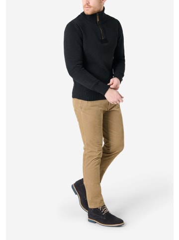 Timezone Hochwertiger Strickpullover mit Reißverschluss-Details in Schwarz