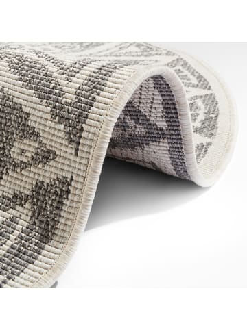 Teppich Boss In- und Outdoor Wendeteppich Rund Lilja grau creme