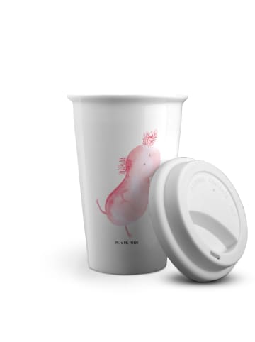 Mr. & Mrs. Panda Kaffeebecher Axolotl Tanzen ohne Spruch in Weiß
