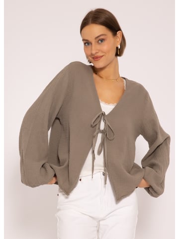 SASSYCLASSY Musselin Blusenjacke in braun