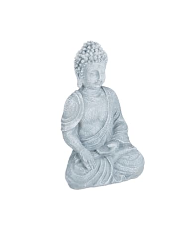 relaxdays Buddha Figur in Hellgrau - (H)40 cm