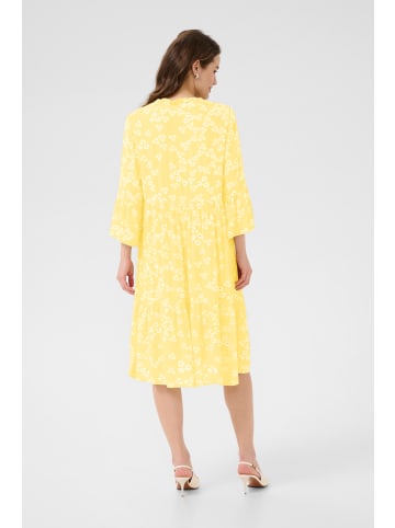 Kaffe Kleid KAhera A-shape in Straw/Chalk/Black Petit Fleur