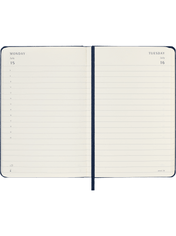 Moleskine 12 Monate Tageskalender 2024, Fester Einband in Saphir