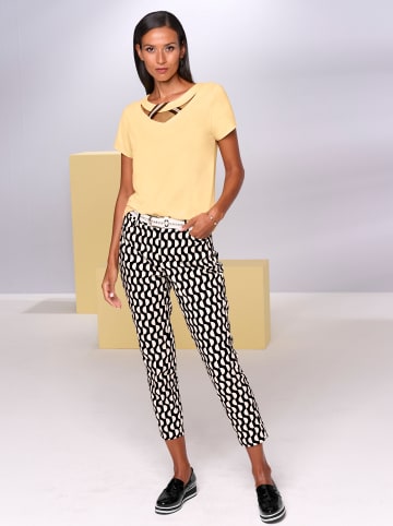 Heine Druckhose in schwarz-ecru-bedruckt
