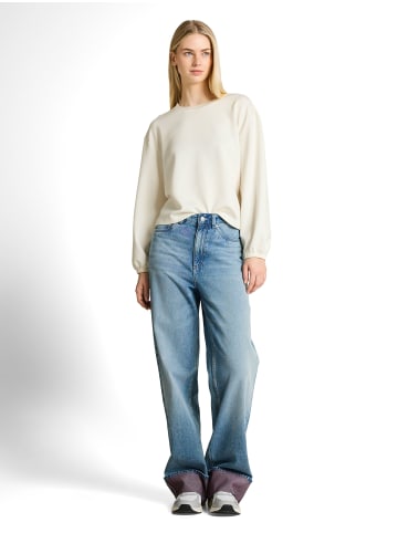 TOM TAILOR Denim Loose Fit Scuba Langarmshirt in Off White