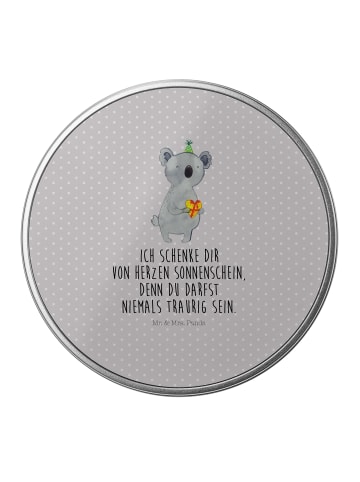 Mr. & Mrs. Panda Teedose Koala Geschenk mit Spruch in Grau Pastell