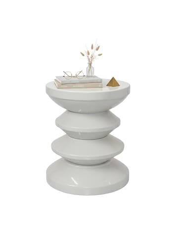 relaxdays Beistelltisch in Hellgrau - (H)46 x (Ø)35 cm