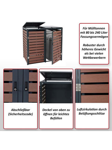 MCW 2er-/4er-Mülltonnenverkleidung K14, Walnuss-Holzoptik