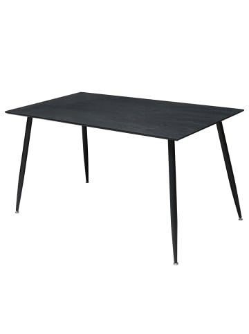 home24 home24 Esstisch aus Echtholzfurnier und Metall im modernen Stil in Eiche Schwarz