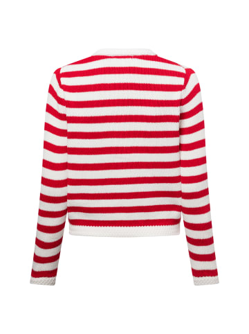 Marie Lund Strickjacke in rot weiß - 0002