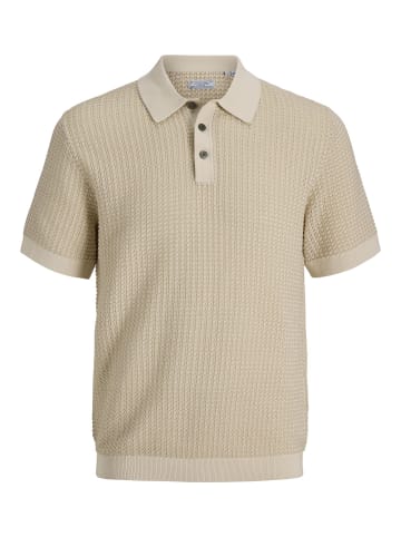 Jack & Jones Gestricktes Polo in Whitecap Gray