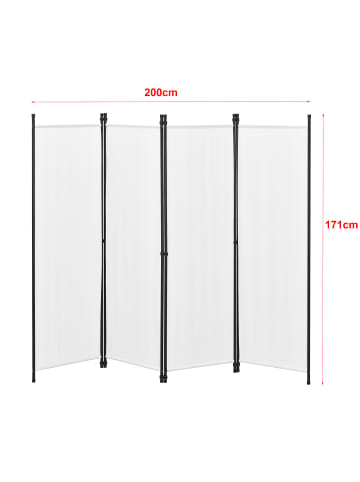 en.casa Raumteiler Huesca - 4-teilig in Beige (H)171cm (B)200cm