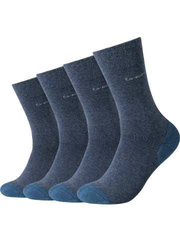 camano Baumwolle Unisex-Socken 4 Paar ca-soft walks in jeansblau