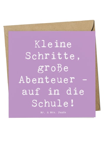 Mr. & Mrs. Panda Grußkarte Spruch Schulanfang Abenteuer mit Spruch in Lavendeltraum