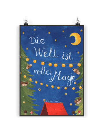 Mr. & Mrs. Panda Bild Die Welt ist voller Magie mit Spruch in Bunt