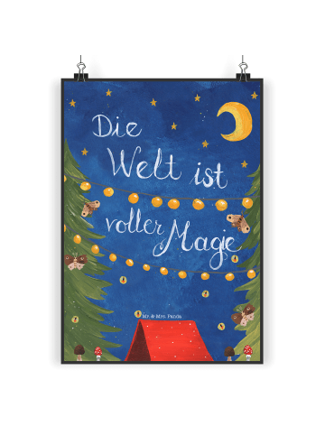 Mr. & Mrs. Panda Poster Die Welt ist voller Magie mit Spruch in Bunt