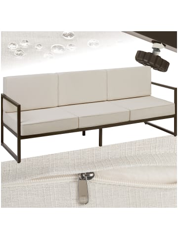 tectake Garten-Loungesofa Comosa, 210 x 78 x 85 cm, braun/beige
