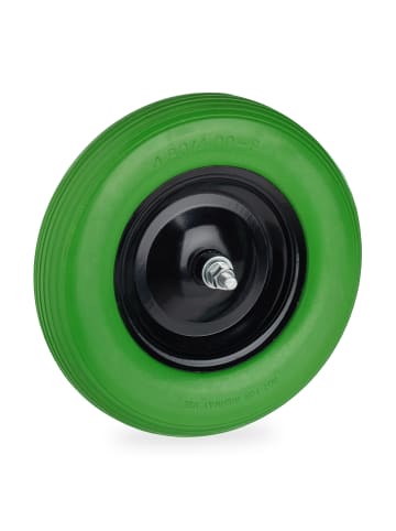 relaxdays Schubkarrenrad in Grün/ Schwarz - 4.80 4.00-8