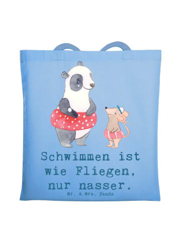 Mr. & Mrs. Panda Schultasche Schwimmen wie Fliegen mit Spruch in Sky Blue