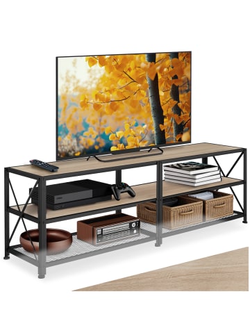 tectake TV-Regal Chicago 141 x 41,5 x 50,5 cm, Industrial Holz hell, Eiche Sonoma