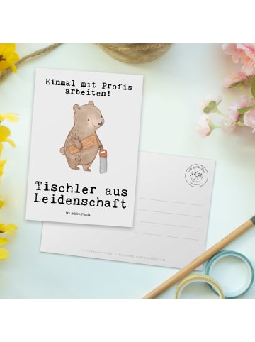 Mr. & Mrs. Panda Grußkarte Tischler Leidenschaft mit Spruch in Weiß