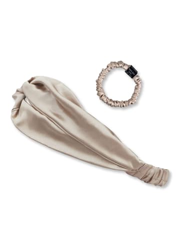 Ailoria SOYEUX & DOUX Set Headband und Scrunchie S aus Seide in beige