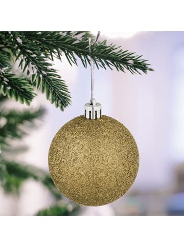 relaxdays 72-tlg. Weihnachtskugeln Set in Gold