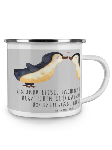 Mr. & Mrs. Panda Kaffeepott 1. Hochzeitstag Papierhochzeit mit S... in Heather Grey