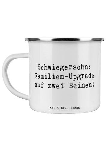 Mr. & Mrs. Panda Tasse Spruch Schwiegersohn Upgrade mit Spruch in Weiß