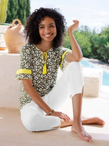 Heine Druck-Shirt in khaki-ecru-bedruckt