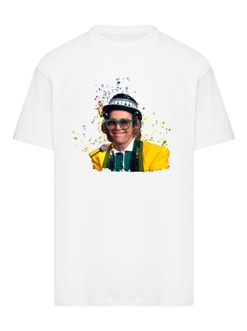 F4NT4STIC Oversize T-Shirt TV Times Elton John At The Piano 1977 in weiß