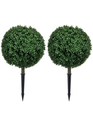 HOMCOM Künstlicher Buchsbaum-40L x 40B x 70H cm-Grün