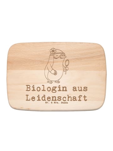 Mr. & Mrs. Panda Holzbrettchen Biologin Leidenschaft mit Spruch in Transparent
