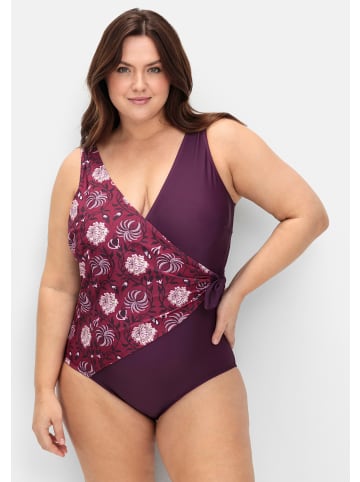 sheego by Joe Browns Badeanzug in beere-gemustert