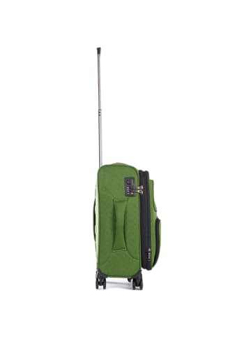 Stratic Bendigo Light + 4 Rollen Kabinentrolley 54 cm mit Dehnfalte in green