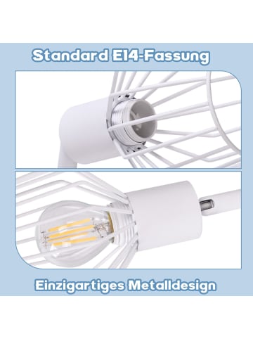 ZMH Deckenleuchte in Weiß 6-flammige E14 Schwenkbar Vintage Deckenspot