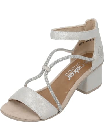 rieker Plateau-Sandaletten in fog-silver/weiss-silber