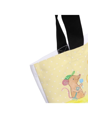Mr. & Mrs. Panda Shopper Tasche Sommerfreude mit Spruch in Gelb Pastell