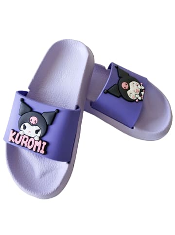 Hello Kitty Hello Kitty Kuromi 3D Badelatschen Badeschlappen Badesandalen in lila