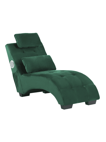 Beliani Chaiselongue SIMORRE in Grün/Schwarz/Silber - (W) 157 x (H) 82 x (L) 66 cm